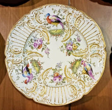 Load image into Gallery viewer, 18TH C. Paris Porcelain Vincennes Hand Painted Exotic Bird Set of 10 Plates
