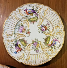 Load image into Gallery viewer, 18TH C. Paris Porcelain Vincennes Hand Painted Exotic Bird Set of 10 Plates
