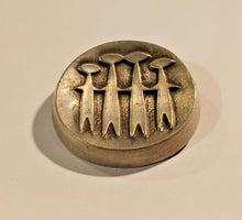 Load image into Gallery viewer, 60s Pewter Brooch Swedish Modernist Scandinavian TENN Jewelry MCM Signed
