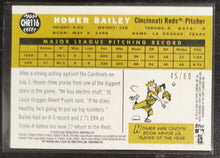 Load image into Gallery viewer, 2009 Topps Heritage Chrome Homer Bailey Black Refractor SSP 45/60 CHR116
