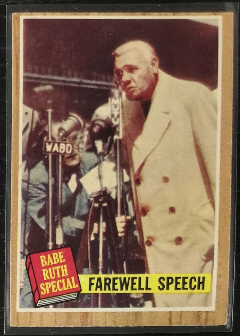1962 Topps Records Set By Ruth Farewell Speech #144 Baseball Card EX