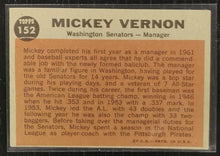 Load image into Gallery viewer, 1962 Topps Mickey Vernon #152 Baseball Card VG-EX
