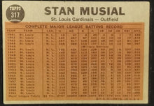 Load image into Gallery viewer, 1962 Topps Stan Musical - Musial Plays 21st Season #317 Baseball Card VG-EX
