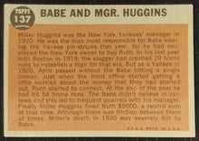 Load image into Gallery viewer, 1962 Topps Babe And Mgr. Huggins #137 Baseball Card VG-EX
