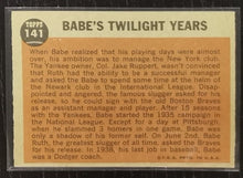 Load image into Gallery viewer, 1962 Topps Babe&#39;s Twilight Years #141 Baseball Card VG-EX
