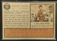 Load image into Gallery viewer, 1962 Topps Harvey Kuenn #480 Baseball Card VG-EX
