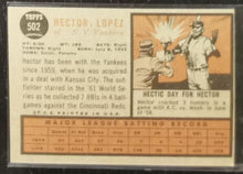 Load image into Gallery viewer, 1962 Topps Hector Lopez #502 Baseball Card VG-EX
