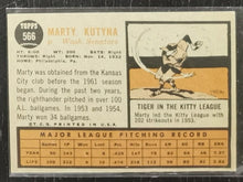 Load image into Gallery viewer, 1962 Topps Marty Kutyna #566 Baseball Card VG-EX
