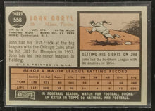 Load image into Gallery viewer, 1962 Topps John Goryl #558 Baseball Card VG-EX
