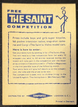 Load image into Gallery viewer, 1966 Roger Moore The Saint San Portex Card #63 in a series of 72

