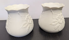Load image into Gallery viewer, Vintage AK Kaiser 655 Porcelain White Bisque Floral Candle Holders x 2
