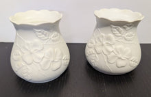 Load image into Gallery viewer, Vintage AK Kaiser 655 Porcelain White Bisque Floral Candle Holders x 2
