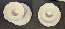Load image into Gallery viewer, Vintage AK Kaiser 655 Porcelain White Bisque Floral Candle Holders x 2
