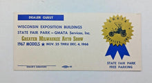 Load image into Gallery viewer, 1967 Greater Milwaukee Auto Show Full Ticket
