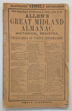 Load image into Gallery viewer, 1862 Allen&#39;s Great Midland Almanac Cyclopedia Booklet
