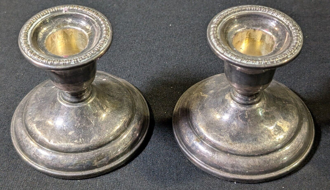 Vintage Pair of BIRKS Silver Regency Plate Candlesticks