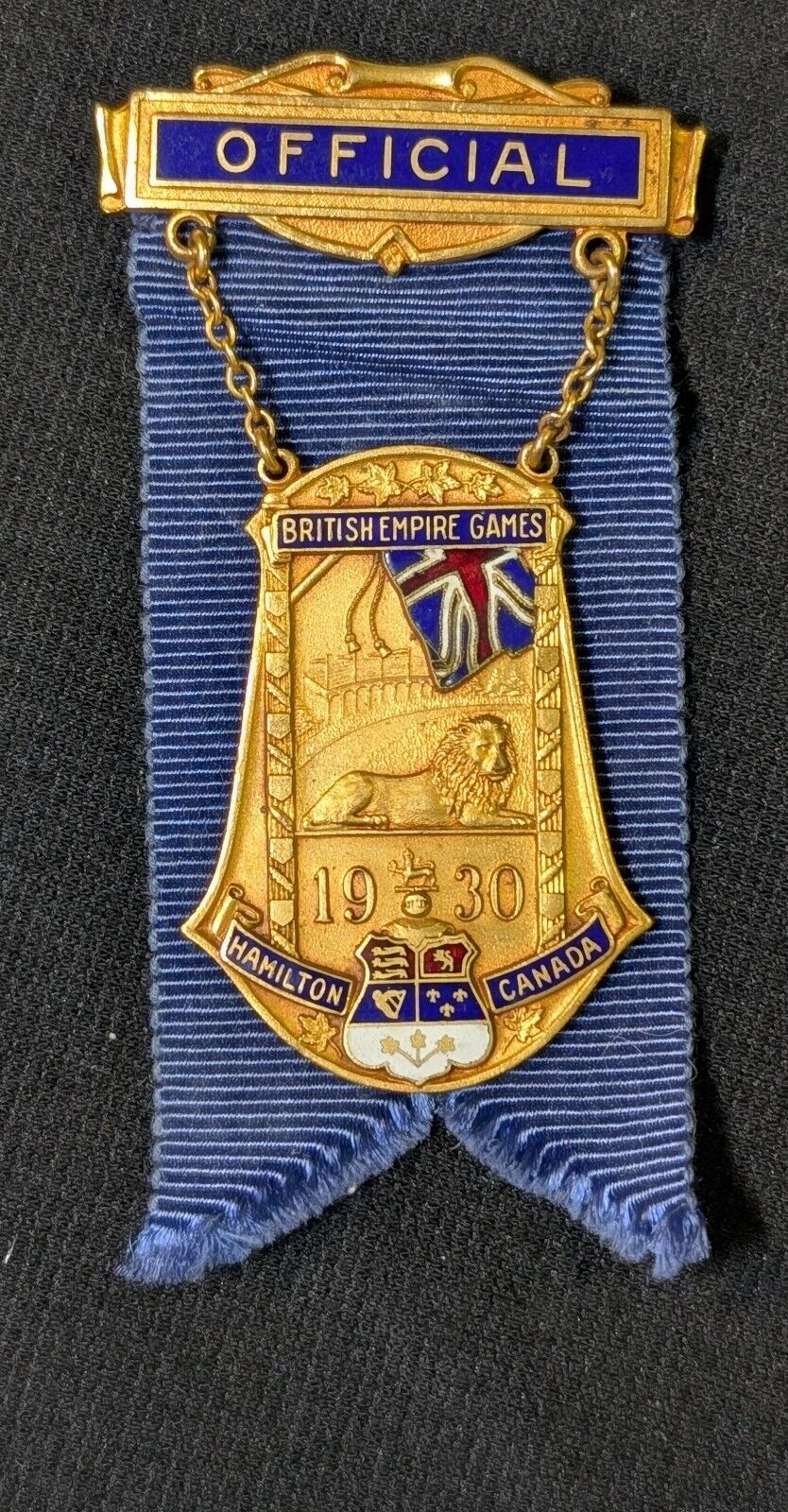 1930 British Empire Games Official's Badge and Australia's Performance