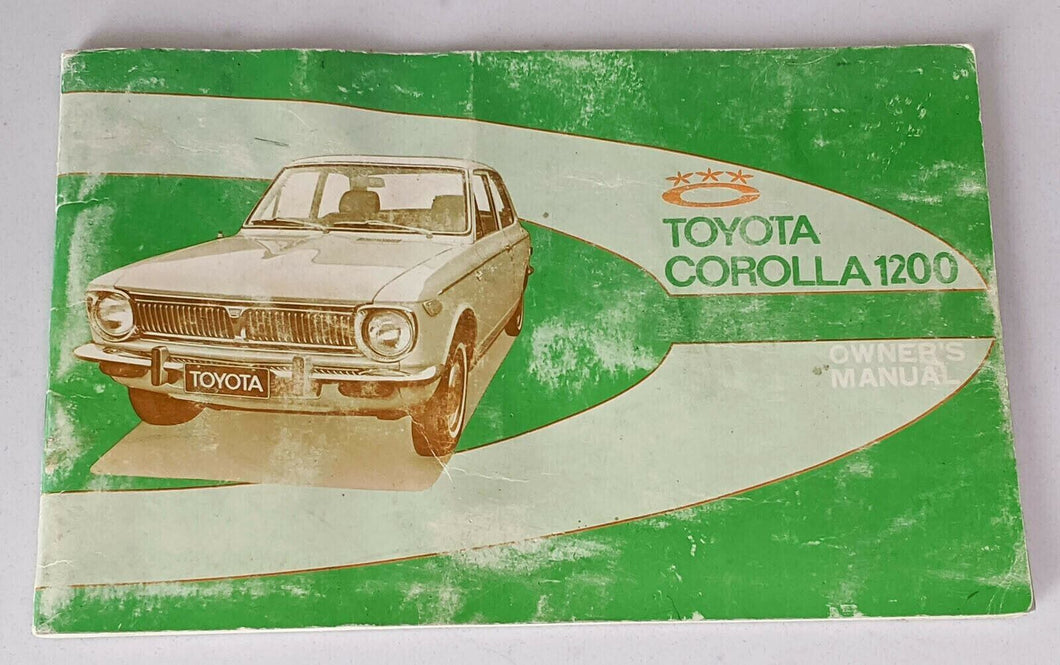 Toyota Corolla 1200 Owners Manual With Electrical Diagrams