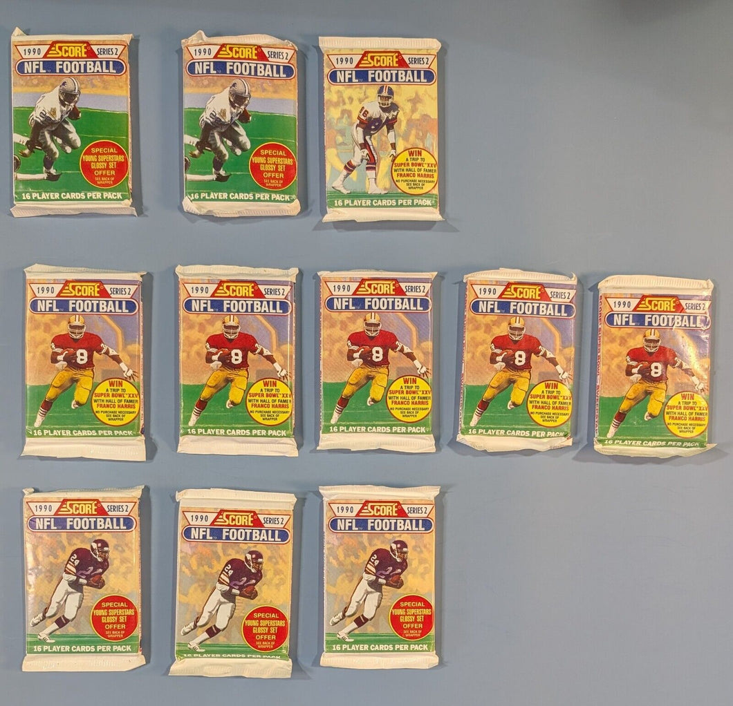 1990 Score Series 2 NFL Football Card Packs Lot - Unopened - Young Superstars