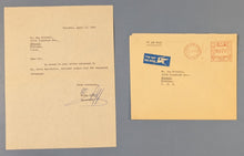 Load image into Gallery viewer, 1964 David Ben-Gurion Secretary Letter &amp; Envelope Israel - Signed by Malka Liff
