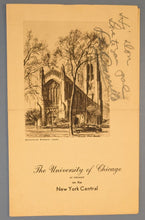 Load image into Gallery viewer, 1940s Univ. of Chicago Brochure + The Twilight A la Carte Dinner Menu
