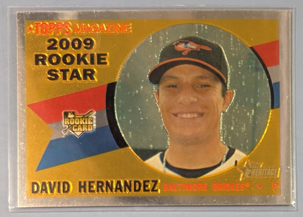 2009 Topps Heritage Chrome Baseball Rookie Card - David Hernandez - CHR183