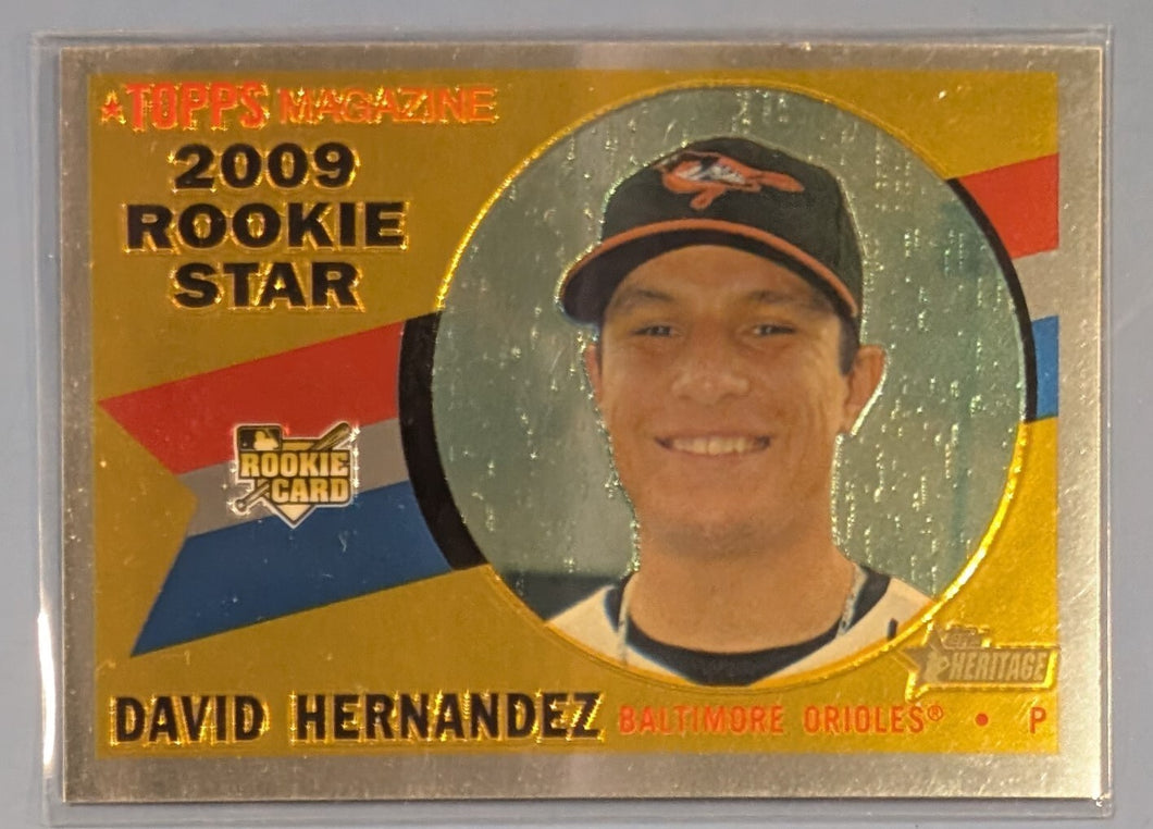 2009 Topps Heritage Chrome Baseball Rookie Card - David Hernandez - CHR183 (C)