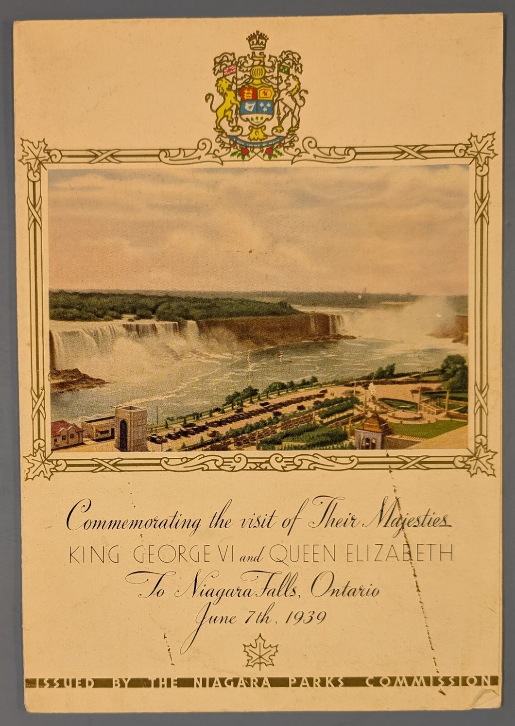 1939 Royal Visit Niagara Falls King George VI & Queen Elizabeth Souvenir