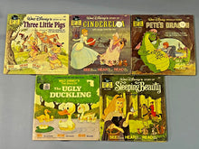 Load image into Gallery viewer, Walt Disney&#39;s Story Book &amp; Record Lot (5): Three Little Pigs +
