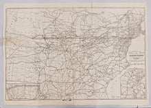 Load image into Gallery viewer, 1869 Traveler&#39;s Official Railway Guide Map of the United States and Canada
