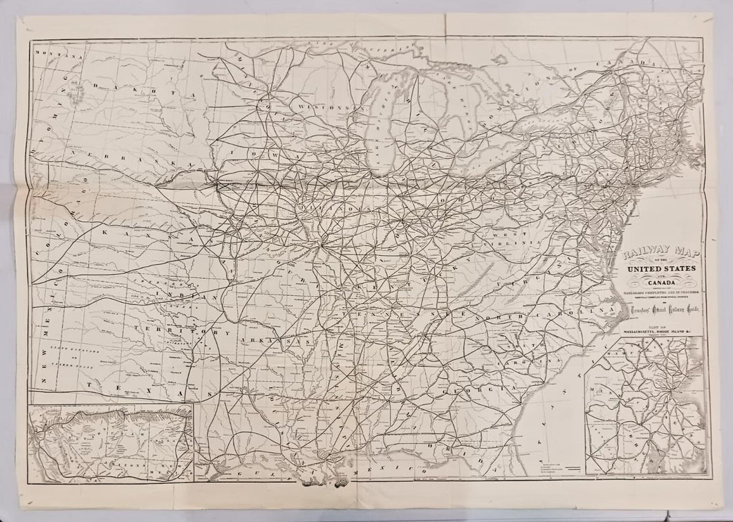 1869 Traveler's Official Railway Guide Map of the United States and Canada