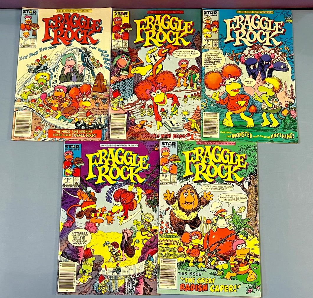 Fraggle Rock #1,2,3,4,7 Marvel Comics Canadian Newsstand Variant Lot Rare