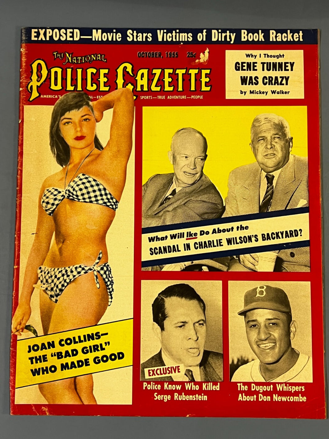 The National Police Gazette Magazine October 1955 Joan Collins Ike Wilson