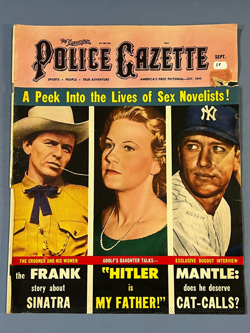 The National Police Gazette Magazine September 1958 - Sinatra, Hitler, Mantle