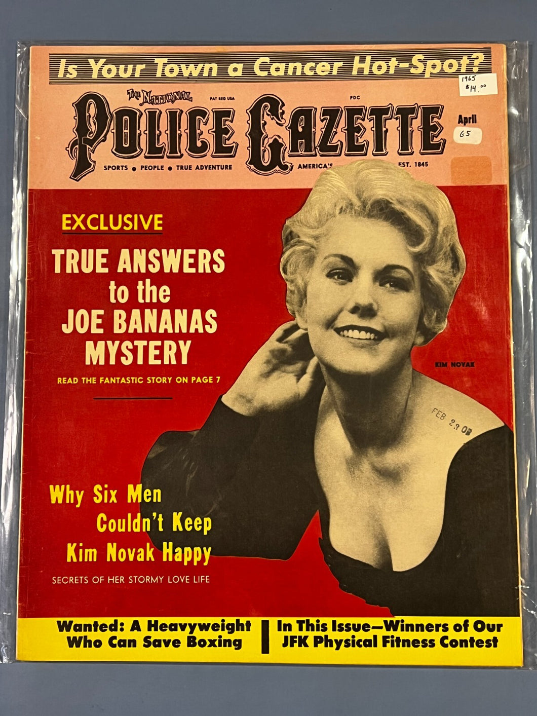 The National Police Gazette Magazine April 1965 Kim Novak Joe Bananas