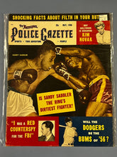 Load image into Gallery viewer, The National Police Gazette May 1956 Sandy Sadler Kim Novak FBI Dodgers
