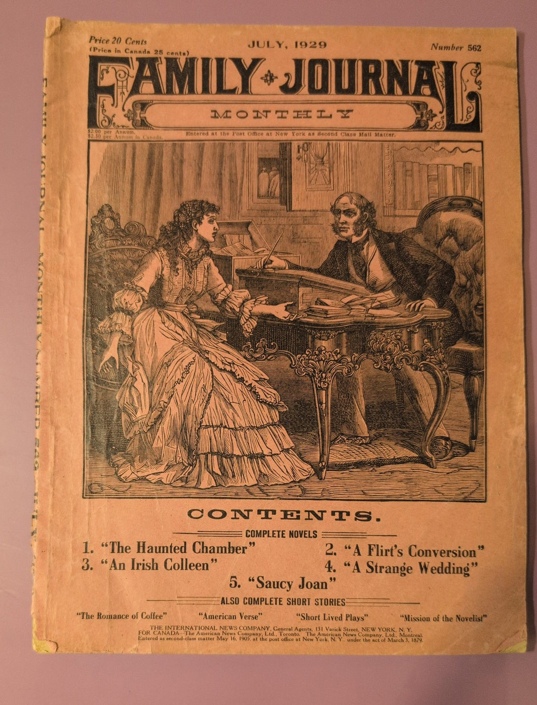 Family Journal Monthly Magazine July 1929 Number 562 Vintage