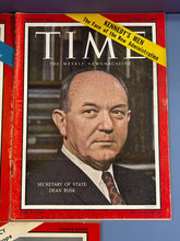 Load image into Gallery viewer, Lot of 5 Vintage TIME Magazines 1961-1963: Rusk, Betancourt, De Gaulle
