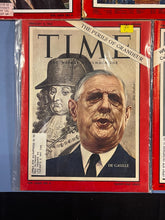 Load image into Gallery viewer, Lot of 5 Vintage TIME Magazines 1961-1963: Rusk, Betancourt, De Gaulle
