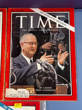 Load image into Gallery viewer, Lot of 5 Vintage TIME Magazines 1963-1965 Daley Pearson LBJ Rockefeller
