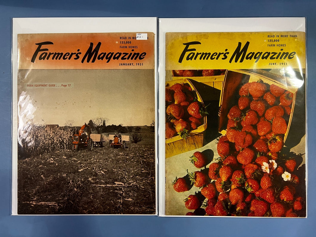 Lot of 2 Farmer's Magazine Vintage Issues - January 1951 & June 1951