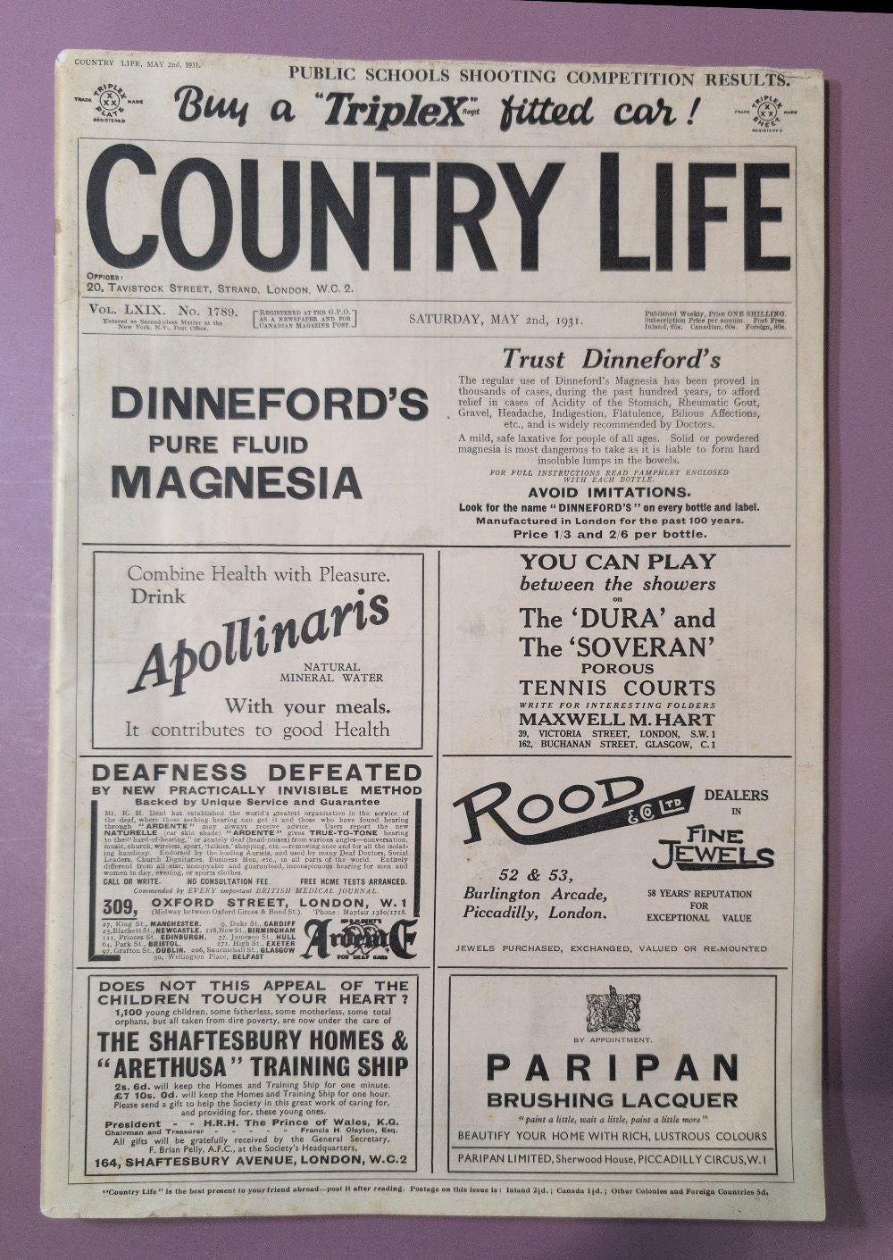 Country Life Magazine May 2nd 1931 Vol. LXIX No. 1789 Vintage