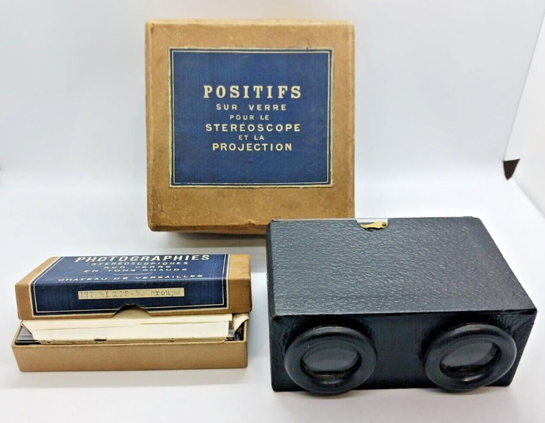 POSITIFS Stereoscope and slides unused - Chateau De Versailles