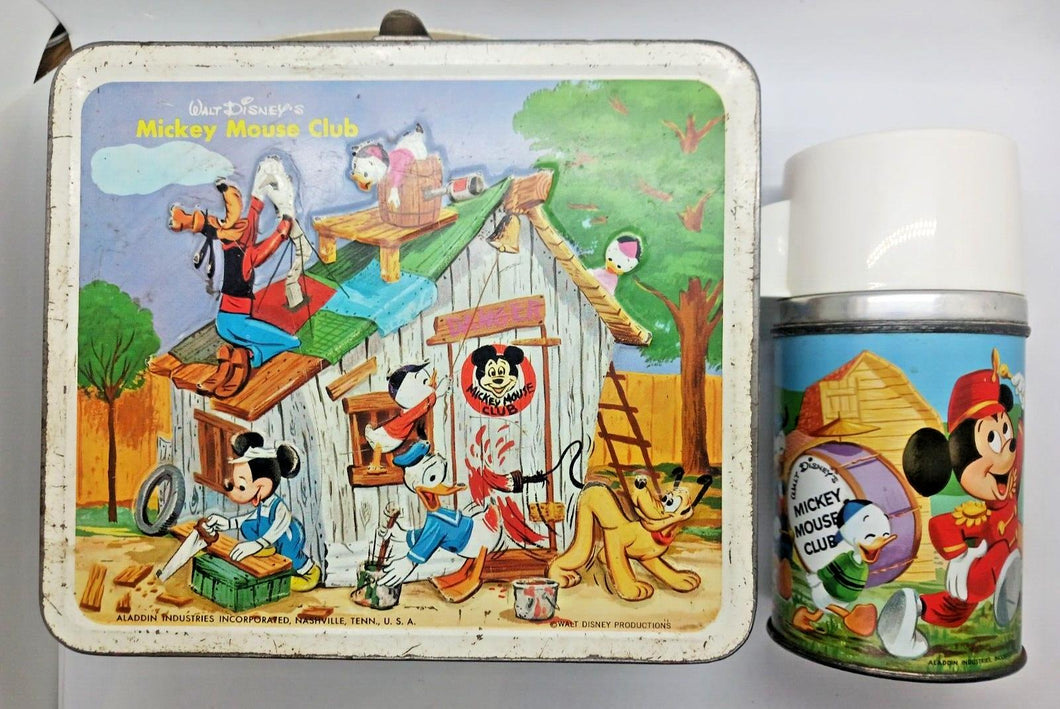 1963 Walt Disney's Mickey Mouse Club Metal Lunchbox and Thermos (Aladdin)