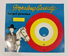 Load image into Gallery viewer, 1950 Hopalong Cassidy Target Practice / Stage Coach Holdup Metal 17&quot; x 14&quot; Sign
