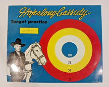Load image into Gallery viewer, 1950 Hopalong Cassidy Target Practice / Stage Coach Holdup Metal 17&quot; x 14&quot; Sign
