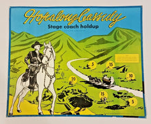 Load image into Gallery viewer, 1950 Hopalong Cassidy Target Practice / Stage Coach Holdup Metal 17&quot; x 14&quot; Sign
