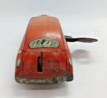 Load image into Gallery viewer, 1940-50s Red Car lithographed car tin toy with clockwork &amp; Key, Made in Britain
