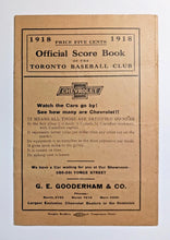 Load image into Gallery viewer, 1918 Official Score Book of the Toronto Baseball Club Toronto vs Buffalo
