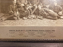 Load image into Gallery viewer, 1903 Simcoe Baseball Club Team Photo with Original Frame by A.E. Snelgrove
